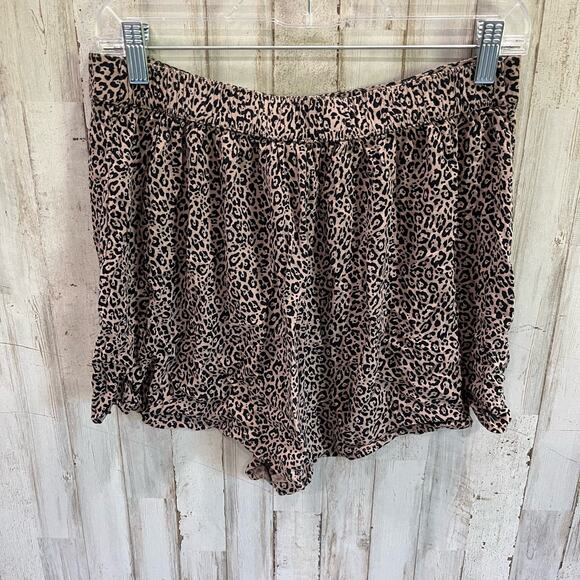 American Eagle Leopard Animal Print Flowy Pull On Shorts Womens Medium - Picture 4 of 7